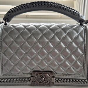 Chanel Silver Boy Bag